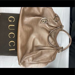 Gucci Metallic Rose Gold Tote